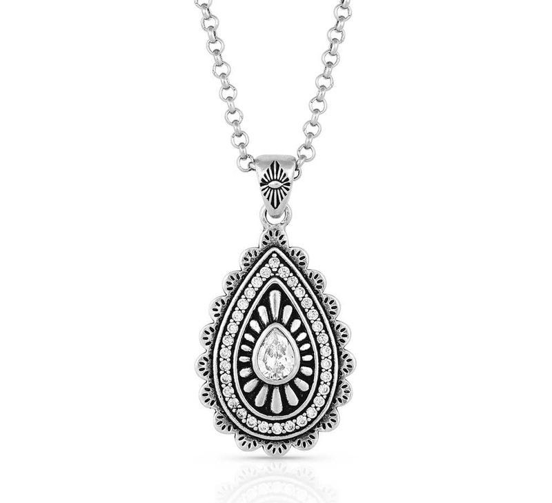 MONTANA SILVERSMITHS PURELY &amp; PRIMAL TEARDROP SILVER NECKLACE