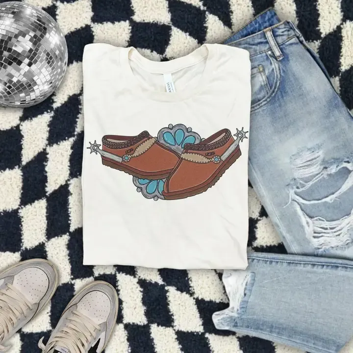 RUSTIC ROSE WOMEN'S COWGIRL SLIPPER GRAPHIC TEE