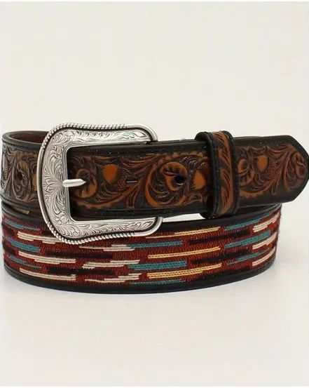 3D MEN'S TAPESTRY BELT - MAROON
