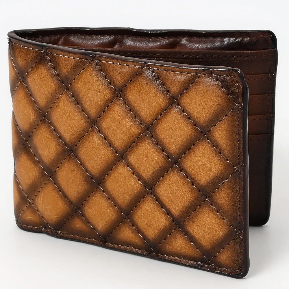 AMERICAN DARLING MEN'S WESTERN GENUINE LEATHER WALLET - BROWN