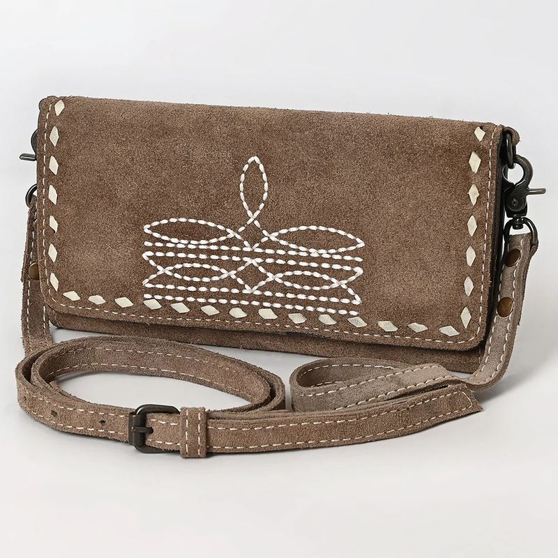 AMERICAN DARLING BOOTSTITCH WALLET/STRAP - TAUPE