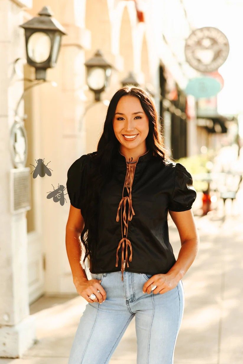 2 FLY CO. WOMEN'S CALHOUN TOP, COLOR: BLACK, SIZE: SMALL