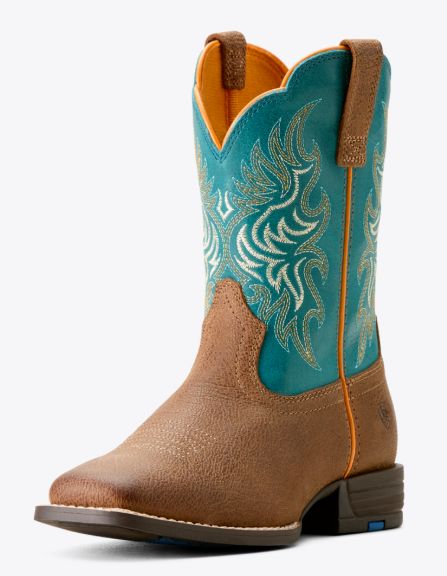 ARIAT BOYS' OUTRIDER BOOT - TAN/TURQUOISE