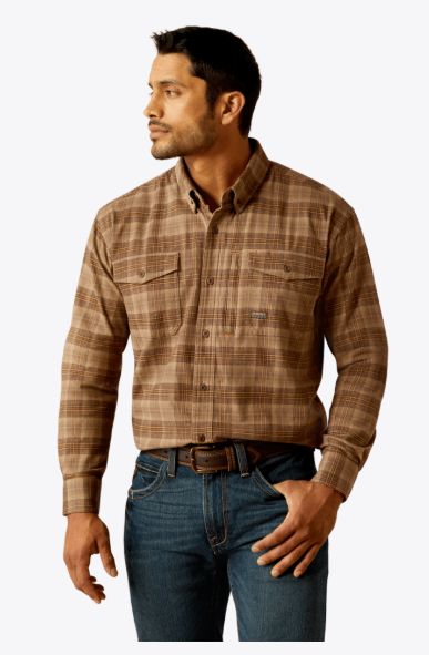 ARIAT MEN'S REBAR FLANNEL SHIRT - CHOCOLATE CHIP