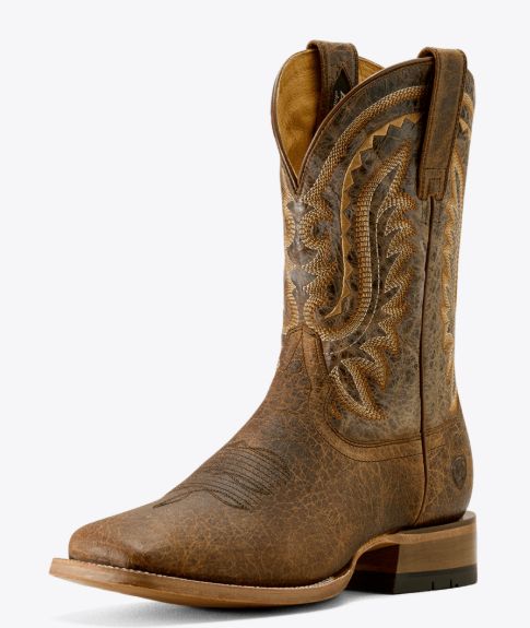 ARIAT MEN'S ROCK RIDGE WIDE SQUARE TOE BOOT - SADDLE BROWN BISON