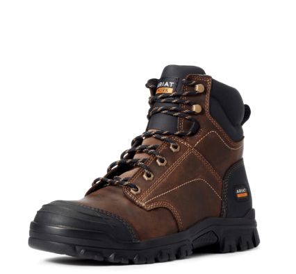 ARIAT MEN'S DISTRESSED ROUND TOE WORK BOOT - BROWN