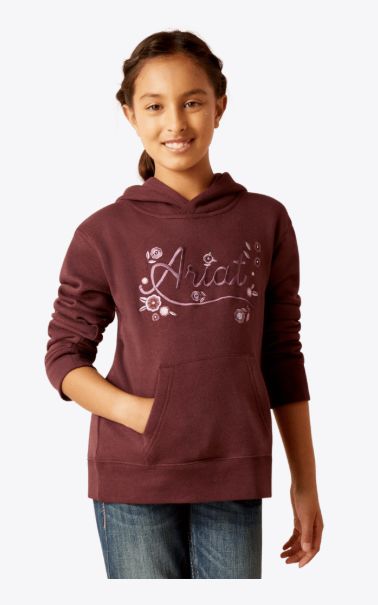 ARIAT GIRLS' EMBROIDERED FLORAL HOODIE