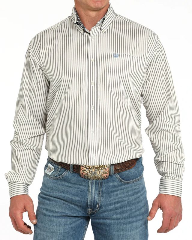 CINCH MEN'S TENCEL STRIPE LONG SLEEVE BUTTON SHIRT CINCH MEN'S TENCEL STRIPE LONG SLEEVE BUTTON SHIRT