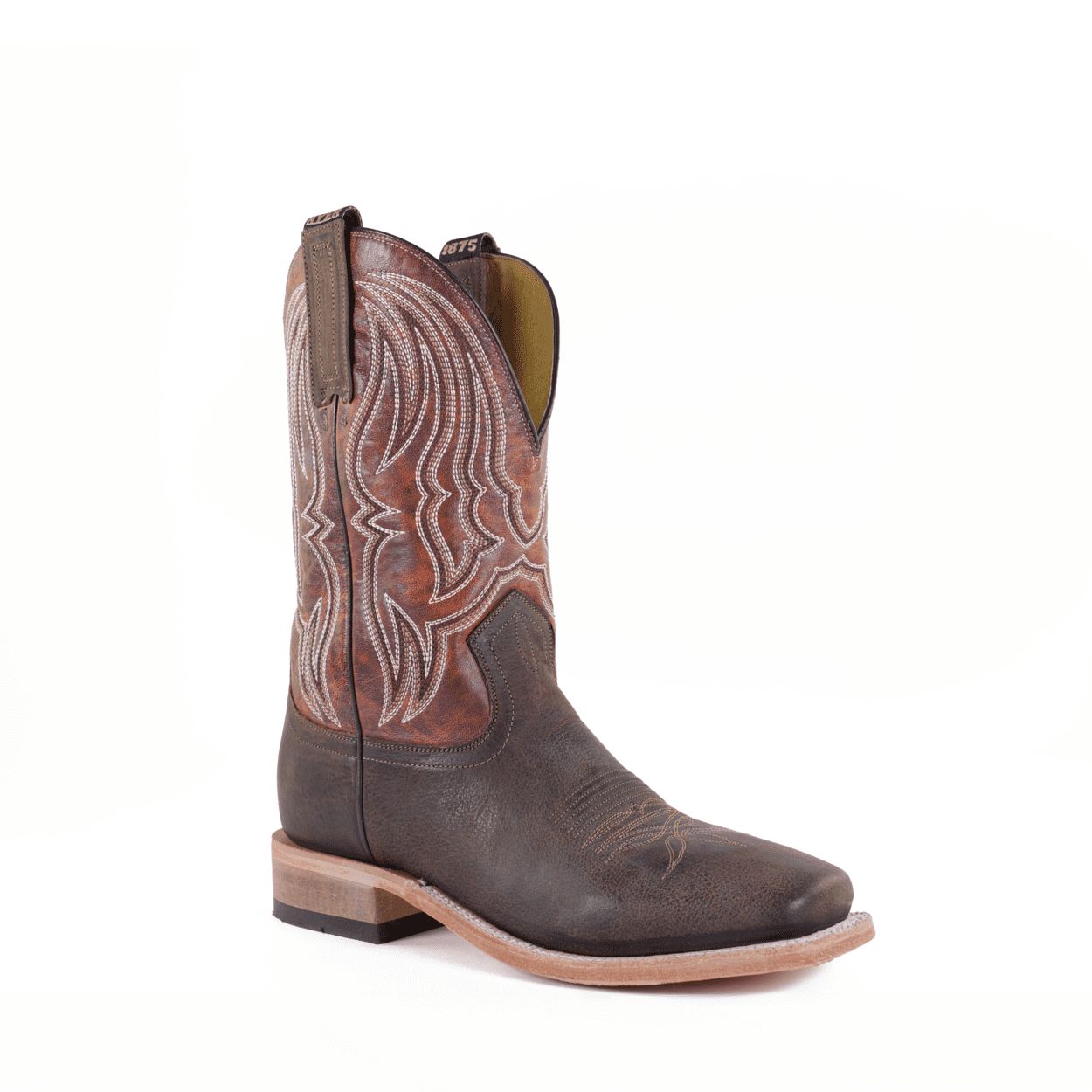 HYER MEN'S 11" CHASE BROAD SQUARE TOE STOCKMAN HEEL BOOT - TAUPE COWHIDE