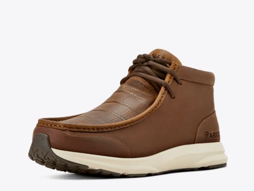 ARIAT MEN'S SPITFIRE LACE UP SHOE - BROWN CROCODILE