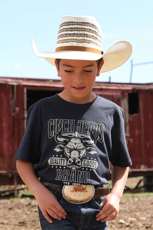 CINCH BOYS' SHORT SLEEVE TEE - NAVY