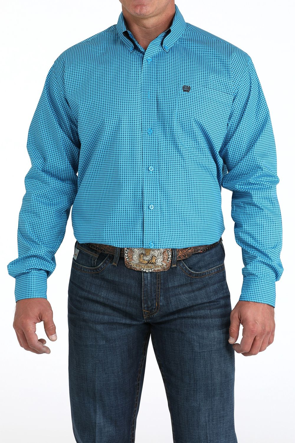 CINCH MEN'S LONG SLEEVE BUTTON SHIRT - BLUE