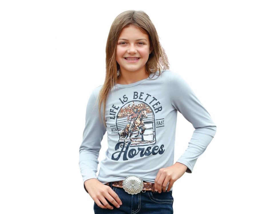CRUEL DENIM GIRLS' LONG SLEEVE TEE - LILAC