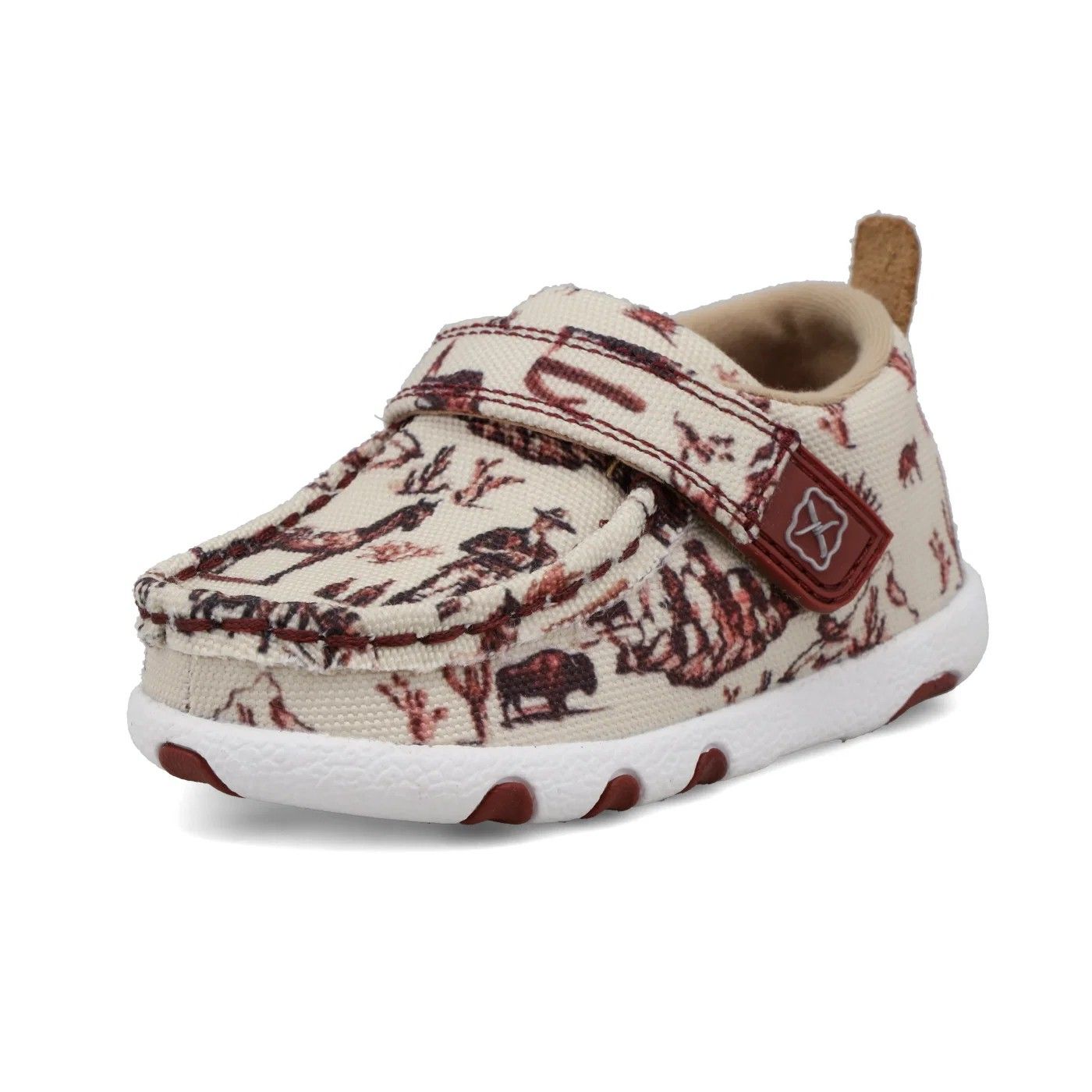 TWISTED X INFANT DRIVING MOC - MAROON/IVORY