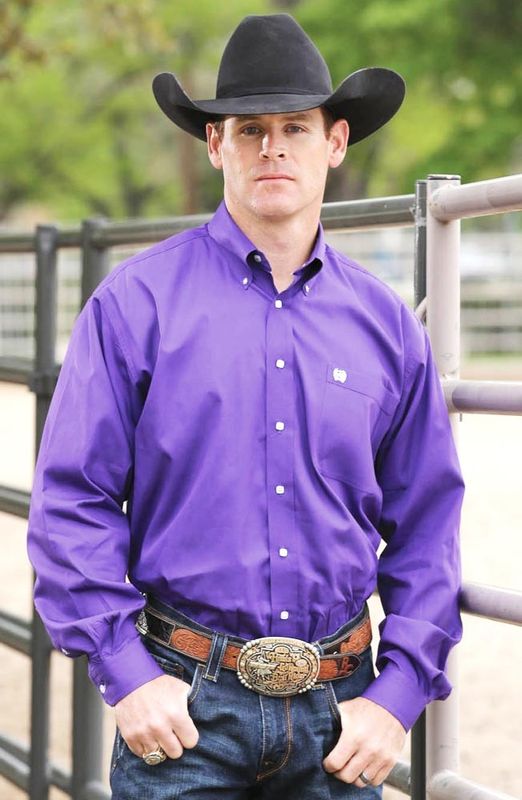 CINCH MEN'S SOLID LONG SLEEVE BUTTON SHIRT - PURPLE