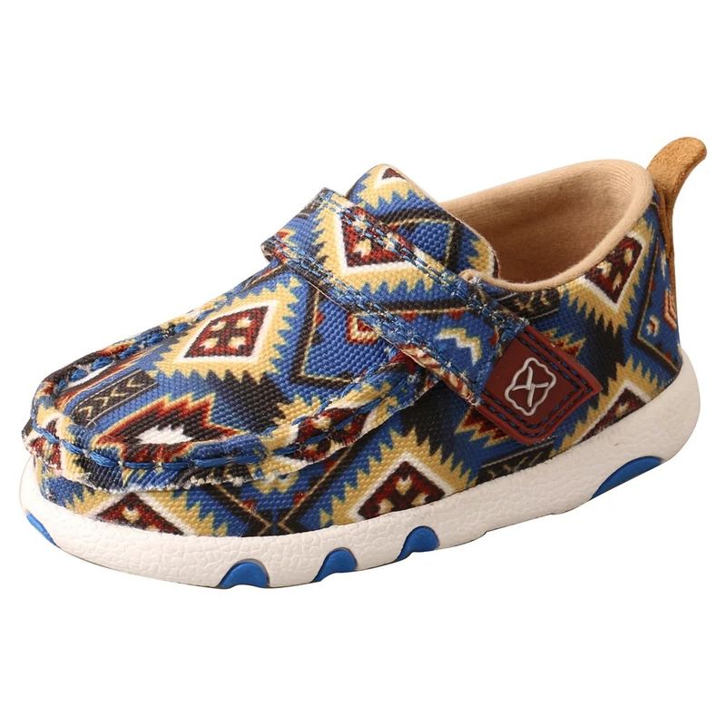 TWISTED X KIDS' AZTEC DRIVING MOC - BLUE
