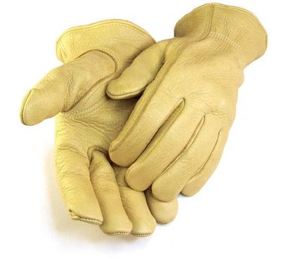 HAND ARMOR DOUBLE PALM UNLINED ELKSKIN GLOVES