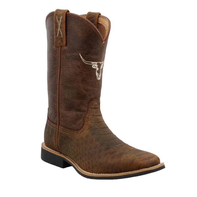 TWISTED X KIDS' TOP HAND BOOT - TAN/CHOCOLATE
