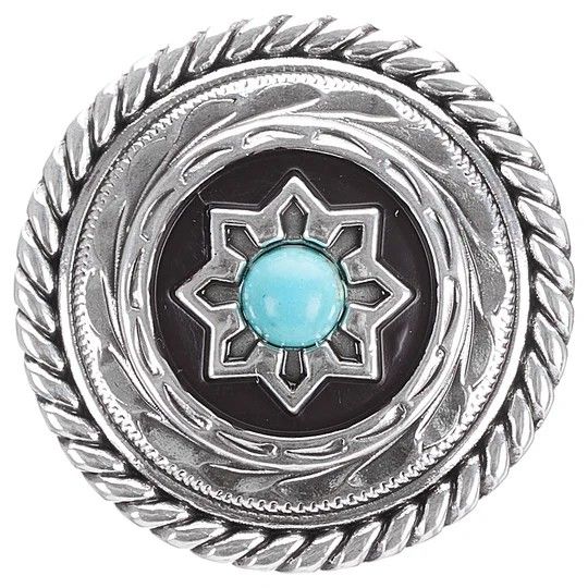 M &amp; F WESTERN FLOWER TURQUOISE SCARF SLIDE