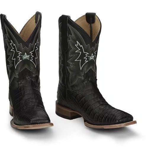 JUSTIN MEN'S HAGGARD CAIMAN BOOT - BLACK