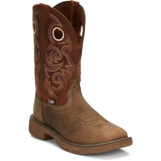 JUSTIN MEN'S RUSH WATER BUFFALO BOOT - PEANUT TAN