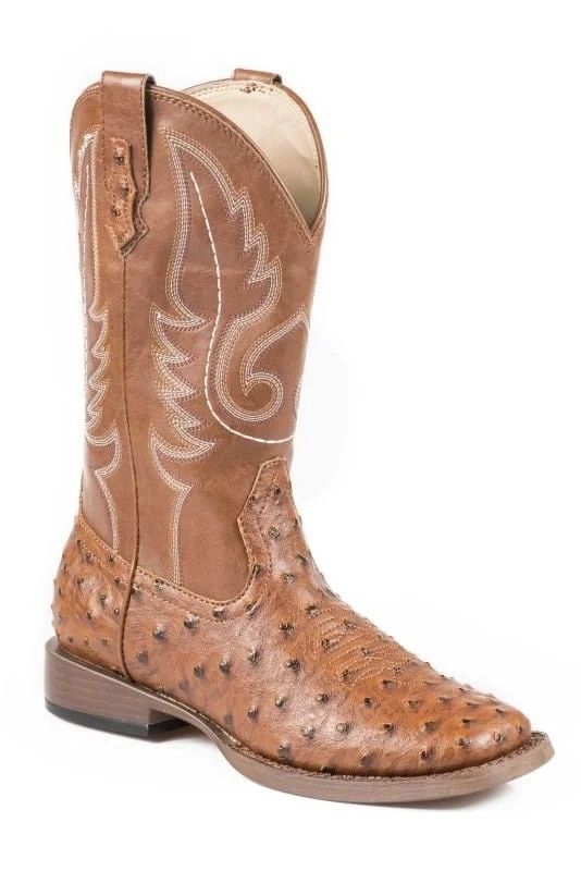 ROPER KIDS' FAUX OSTRICH BOOT - TAN ROPER KIDS' FAUX OSTRICH BOOT - TAN