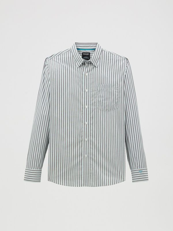 WRANGLER MEN'S CODY JOHNSON LONG SLEEVE CLASSIC FIT SHIRT - BLUE/SHADOW