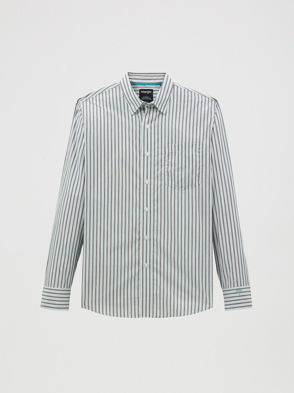 WRANGLER MEN'S CODY JOHNSON LONG SLEEVE CLASSIC FIT SHIRT - BLUE/SHADOW
