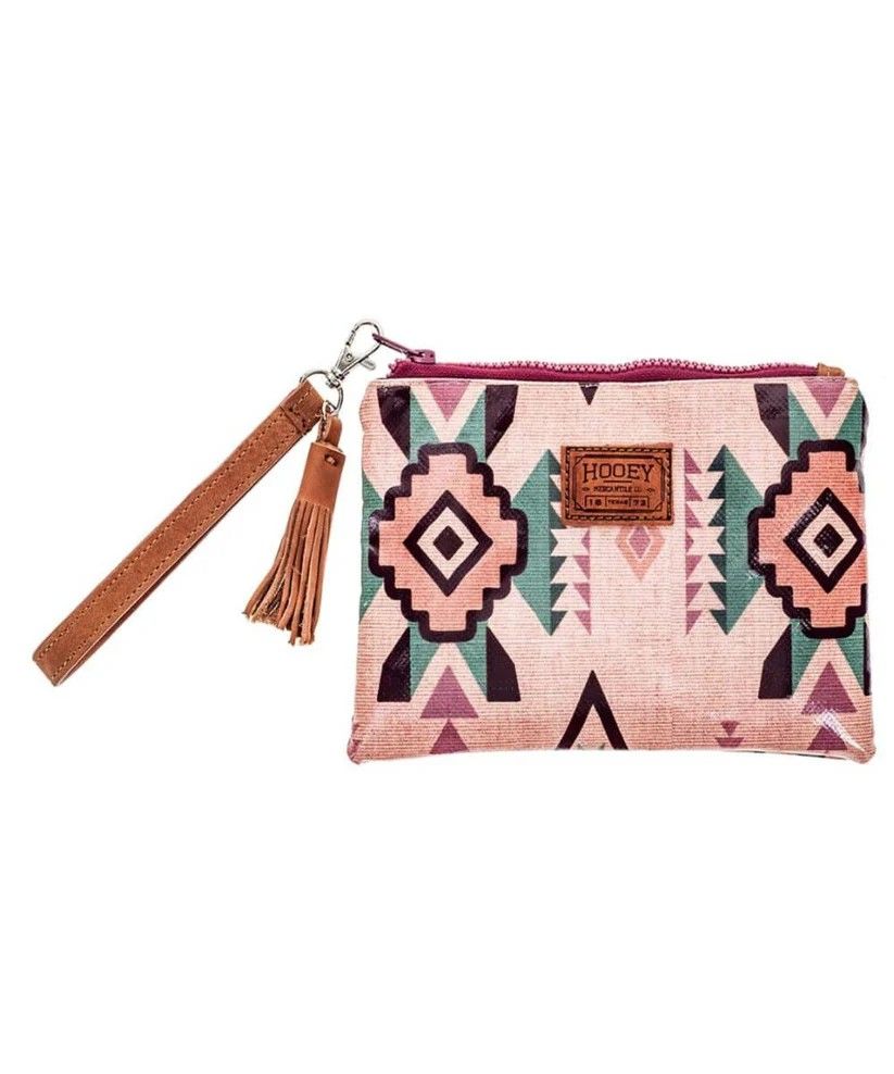 HOOEY "NOMAD" ARENA WRISTLET - PINK/BURGUNDY AZTEC