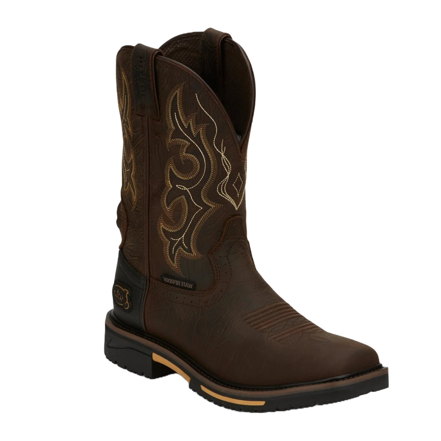 JUSTIN MEN'S JOIST WATERPROOF WATER BUFFALO BOOT - AGED BROWN