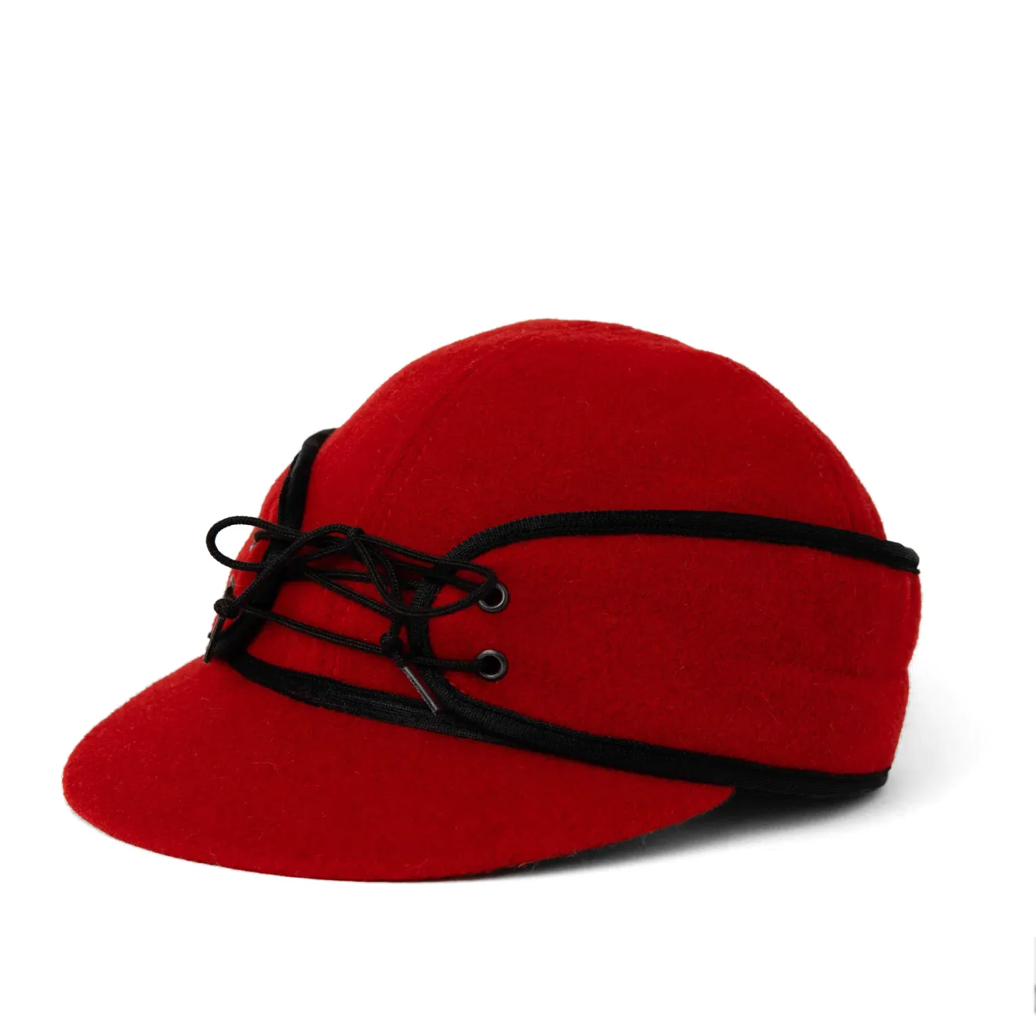 CROWN CAP KIDS' WOOL RAILROAD CAP - RED