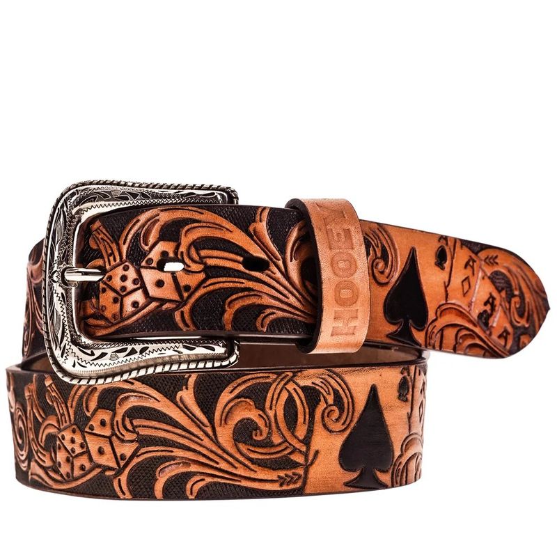 HOOEY MEN'S GAMBLER BELT - BROWN/BLACK