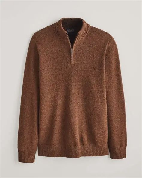 PENDLETON MEN'S MOCKNECK 1/4 ZIP SWEATER - SPICED HEATHER