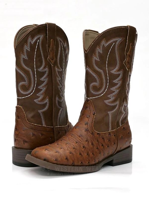 ROPER INFANT FAUX OSTRICH BOOT - TAN ROPER INFANT FAUX OSTRICH BOOT - TAN