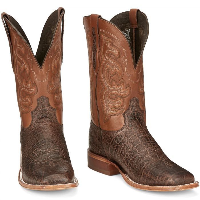 TONY LAMA MEN'S ROWEL SAFARI ELEPHANT PRINT COWHIDE BOOT - BROWN