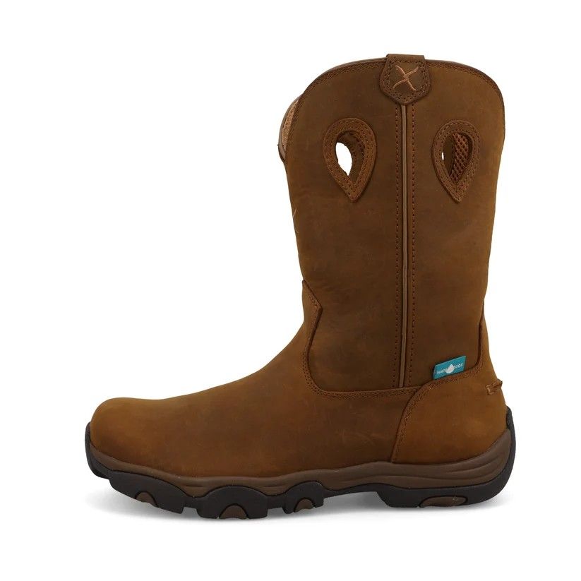 TWISTED X MEN'S 11" PULL ON HIKER BOOT - DISTRESSED SADDLE