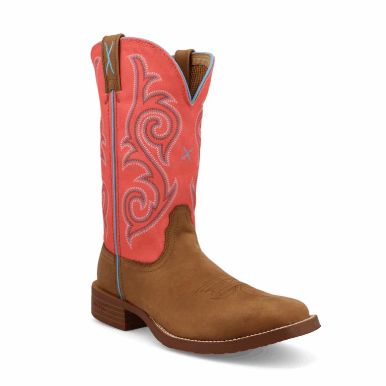 TWISTED X WOMEN'S TECH X 11" BOOT - DISTRESSED SADDLE/SALMON