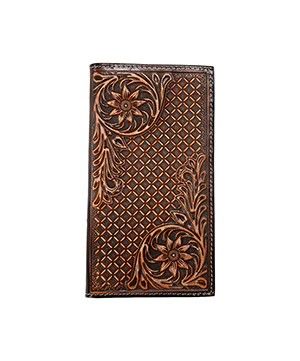 M &amp; F WESTERN MEN'S TOOLED LEATHER WALLET