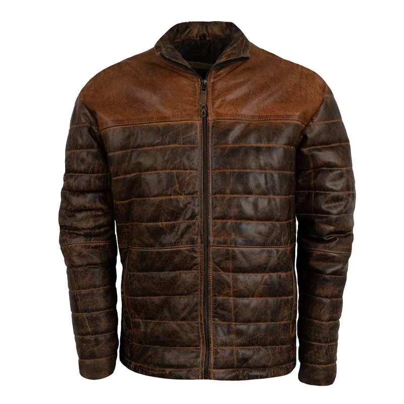 STS RANCHWEAR MEN'S CLYDE TOBACCO PUFF LEATHER JACKET