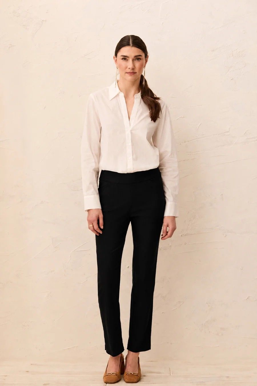TRIBAL WOMEN'S SLIMMING ANKLE PANT - BLACK