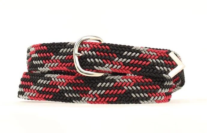 M &amp; F WESTERN MEN'S BRAIDED BELT -RED/GRAY
