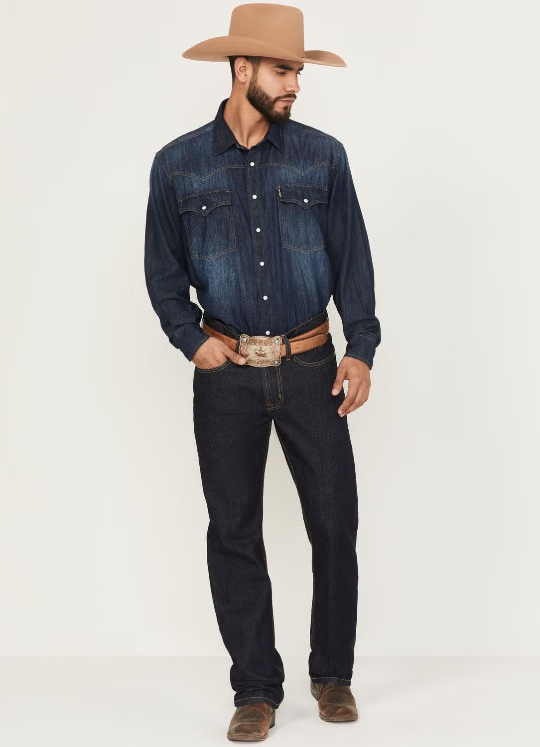 CINCH MEN'S WHITE LABEL RELAXED MID RISE STRAIGHT LEG RIGIN JEAN - INDIGO RINSE