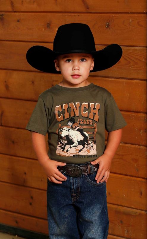 CINCH BOYS' SHORT SLEEVE TEE - OLIVE CINCH BOYS' SHORT SLEEVE TEE - OLIVE
