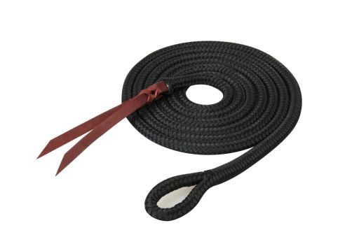 WEAVER LEATHER 15' BLACK YACHT BRAIDED LEAD WITH LOOP