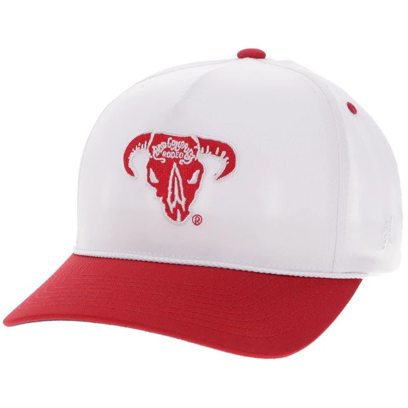 HOOEY BAD COMPANY RODEO SNAPBACK TRUCKER CAP - WHITE RED BILL