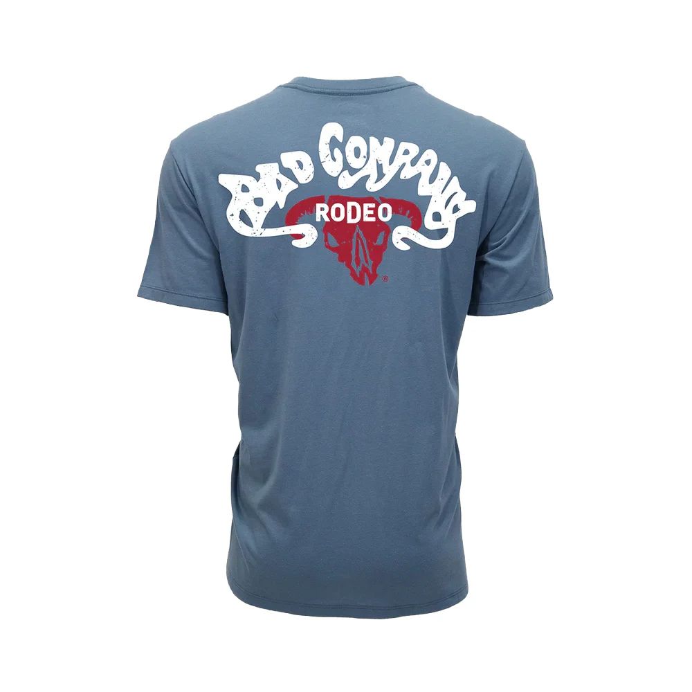 HOOEY MEN'S BAD COMPANY RODEO CREW NECK LOGO TEE - DARK DENIM