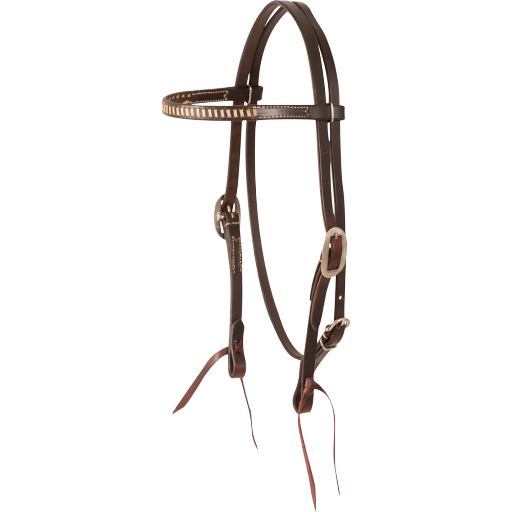 BROWBAND HEADSTALL WITH RAWHIDE LACING