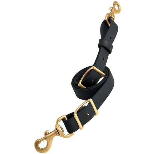 WEAVER SYNTHETIC WEBBING DURABLE TIE DOWN STRAP W/ BRASS SNAP - BLACK