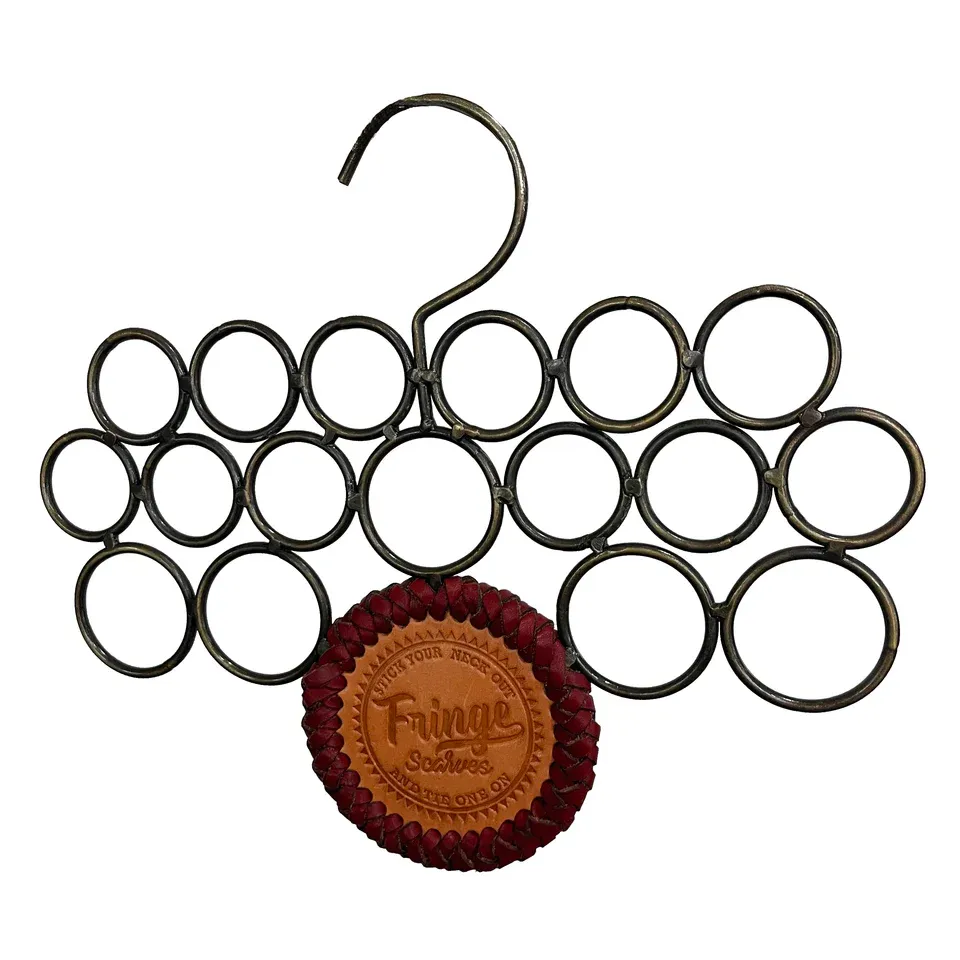 FRINGE SCARVES LEATHER AND LACE SCARF HANGER