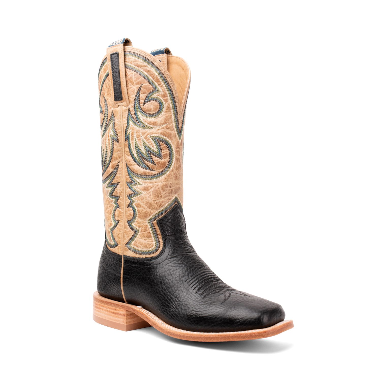 HYER MEN'S SAWYER 13" BROAD SQ. TOE STOCKMAN BLOCK HEEL BOOT - BLACK